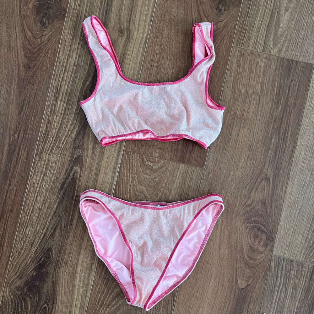 ELYSIIAN Swim Pink Sparkle Bikini Size L